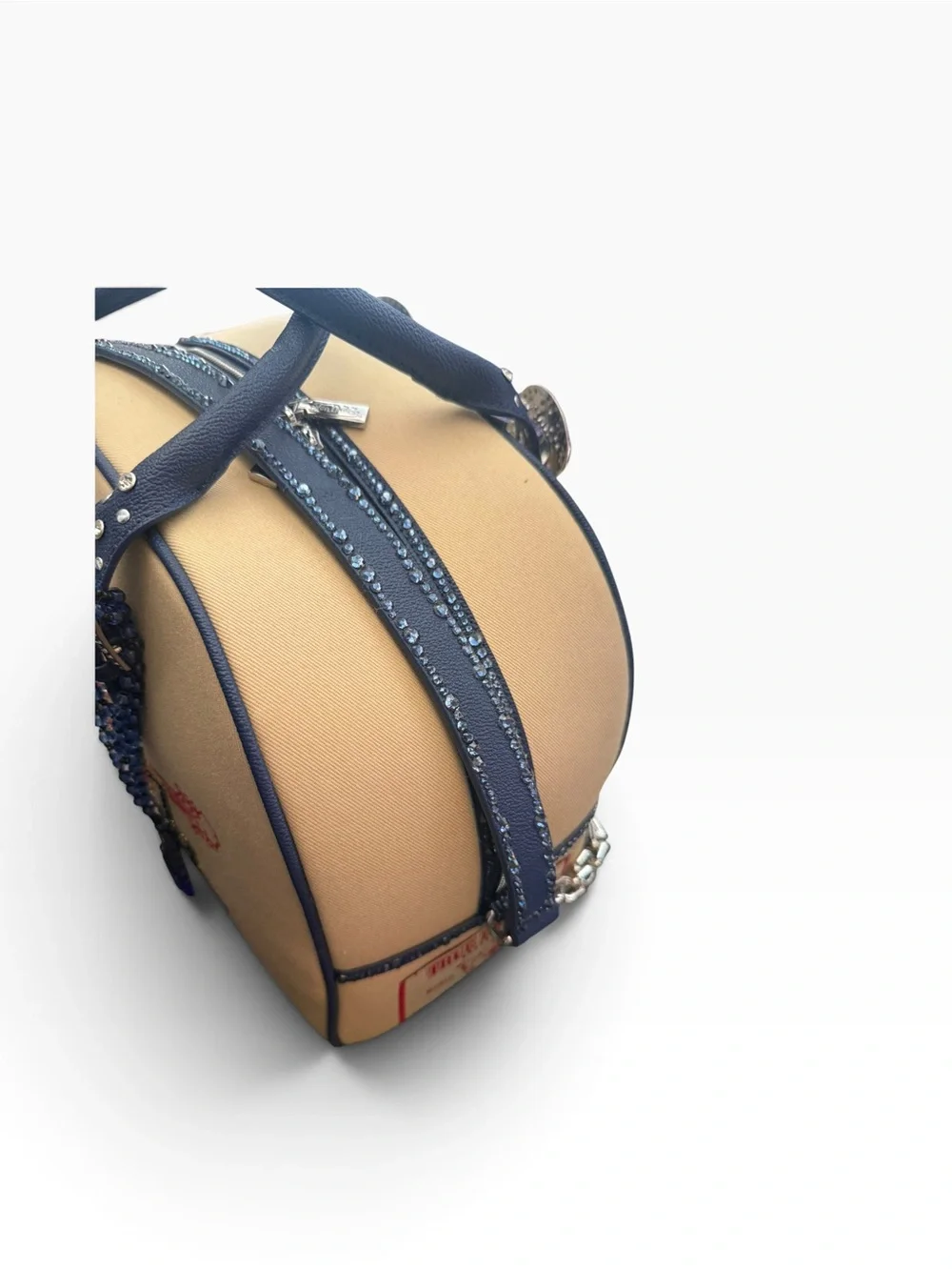 Von Dutch Tan and Black Logo Duffle Bag